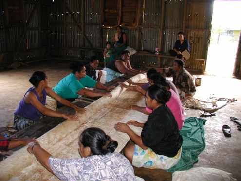 Tapa cloth Table